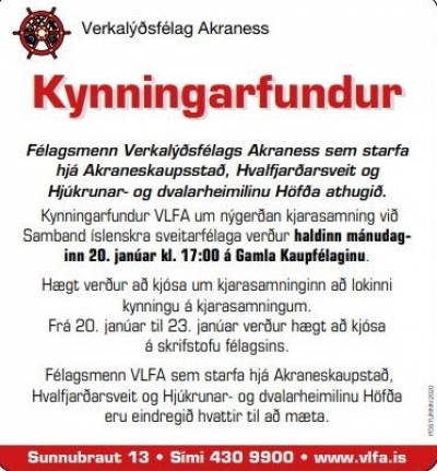 Minnum á kynningarfundinn um kjarasamning við Samband íslenskra sveitafélaga