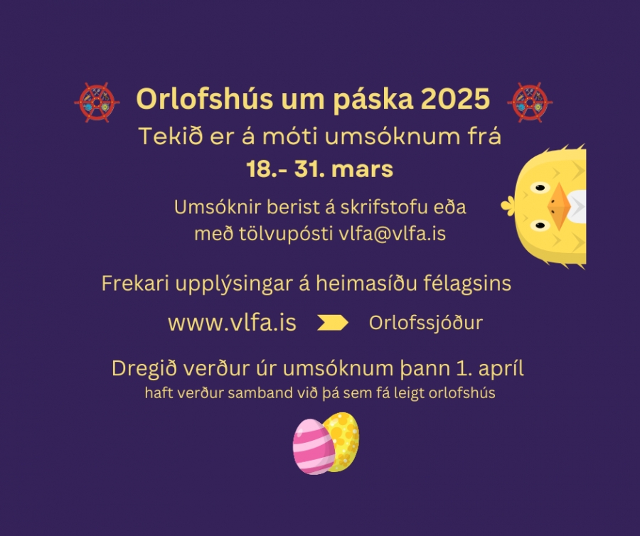 Páskar í orlofshúsum félagsins 2025