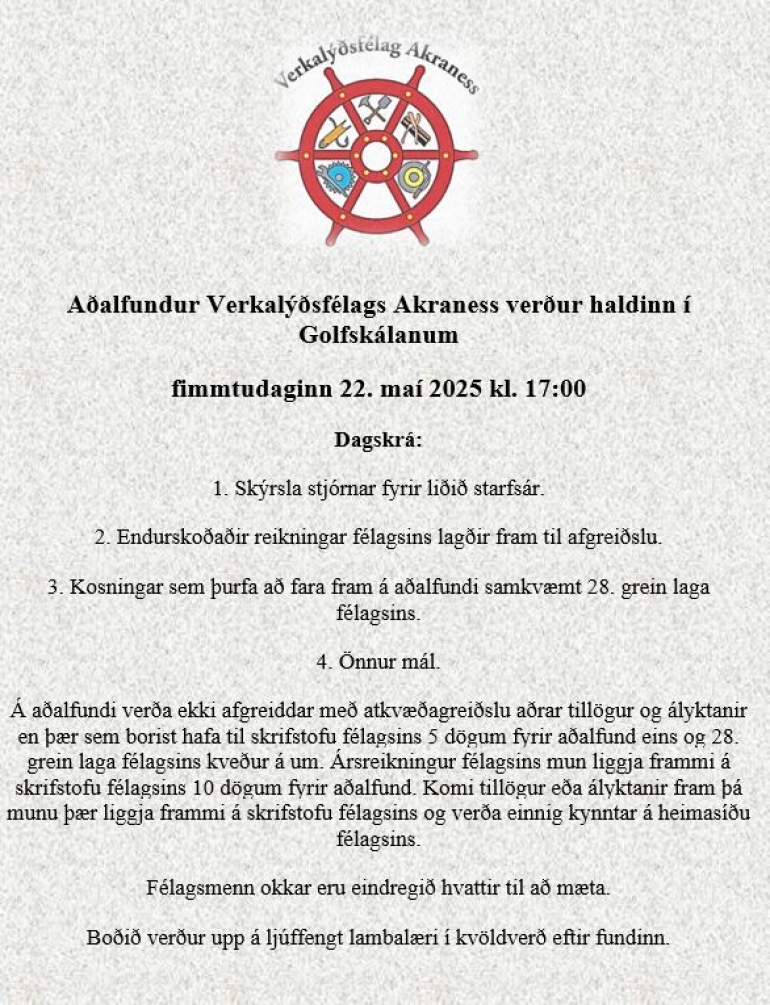 Aðalfundur félagsins